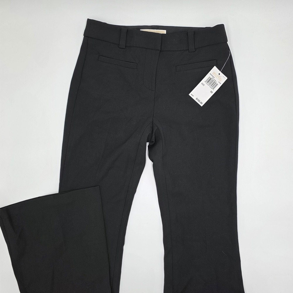 Michael Michael Kors Womens Black Flare Leg Dress Pants MH93GNX639 Size 00 NWT